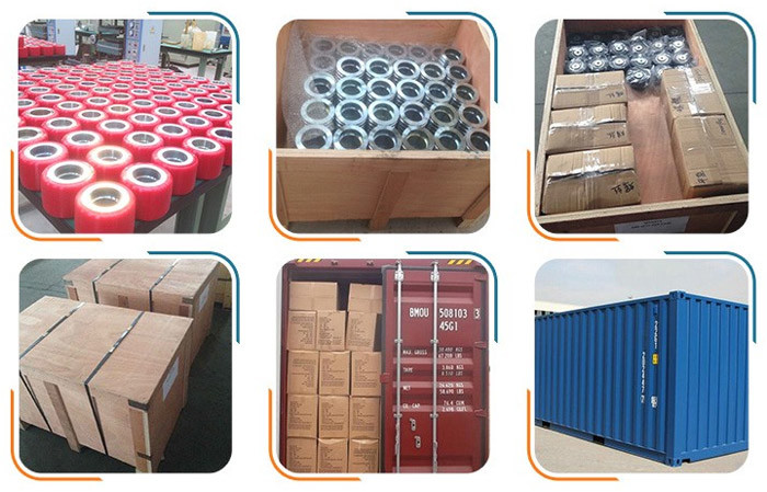 Red Loading Hand Truck Wheels , Pallet Jack Replacement Wheels 80 * 70mm