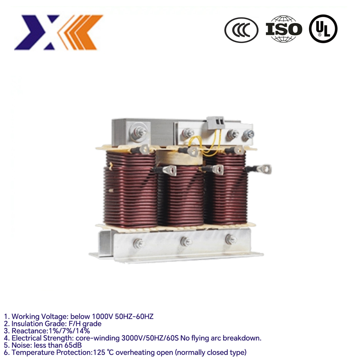 Customized Home Appliance Filter Reactor Three Phase Input Reactor 380v-690v Detuned
