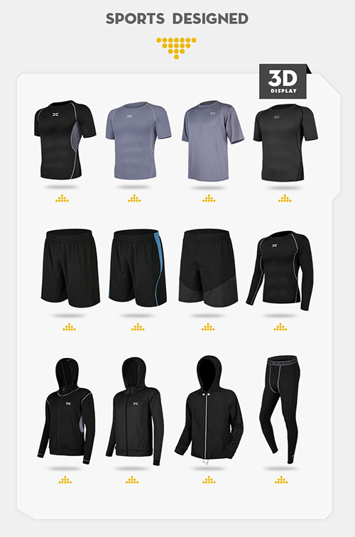 Fitness Men Cotton Polyester Running Wear Sports Training Suit