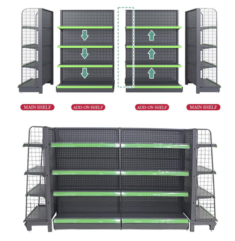 Flexible Easy Installation Retail Shelving System Modern Style