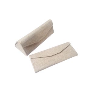 Gunny Cloth Folding Eyeglass Case Linen Triangle Foldable Sunglasses Case