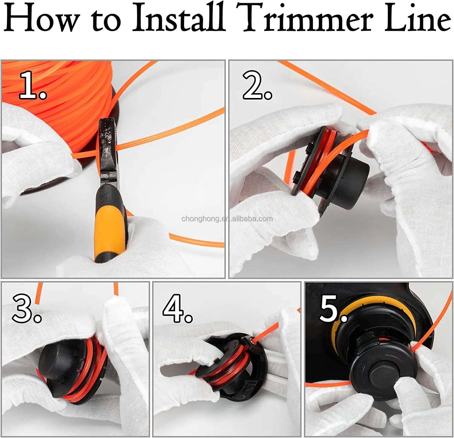String Trimmer Line for Weed Eater String Edger Line Refills Parts Auto-Feed with Covers