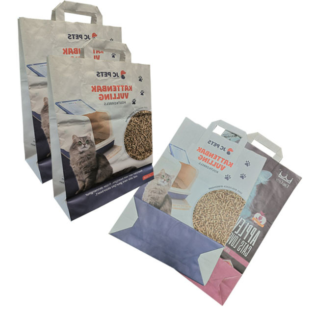 10Liter Side Gusset Paper Bags Heat Sealing For Pet Litter Moisture Proof