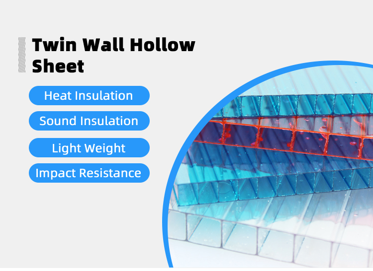 8mm 10mm Twinwall Multiwall Polycarbonate Roofing Sheet Transparente Circular Edge
