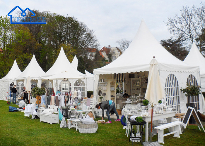 White Or Custom Color Aluminum Exhibition Tents White PVC Pagoda Trade Show Tent