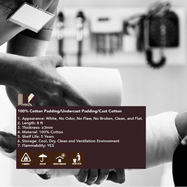 ACD-H01 Medical Cotton Polyester Viscose Under Cast Padding with CE ISO13485 approved