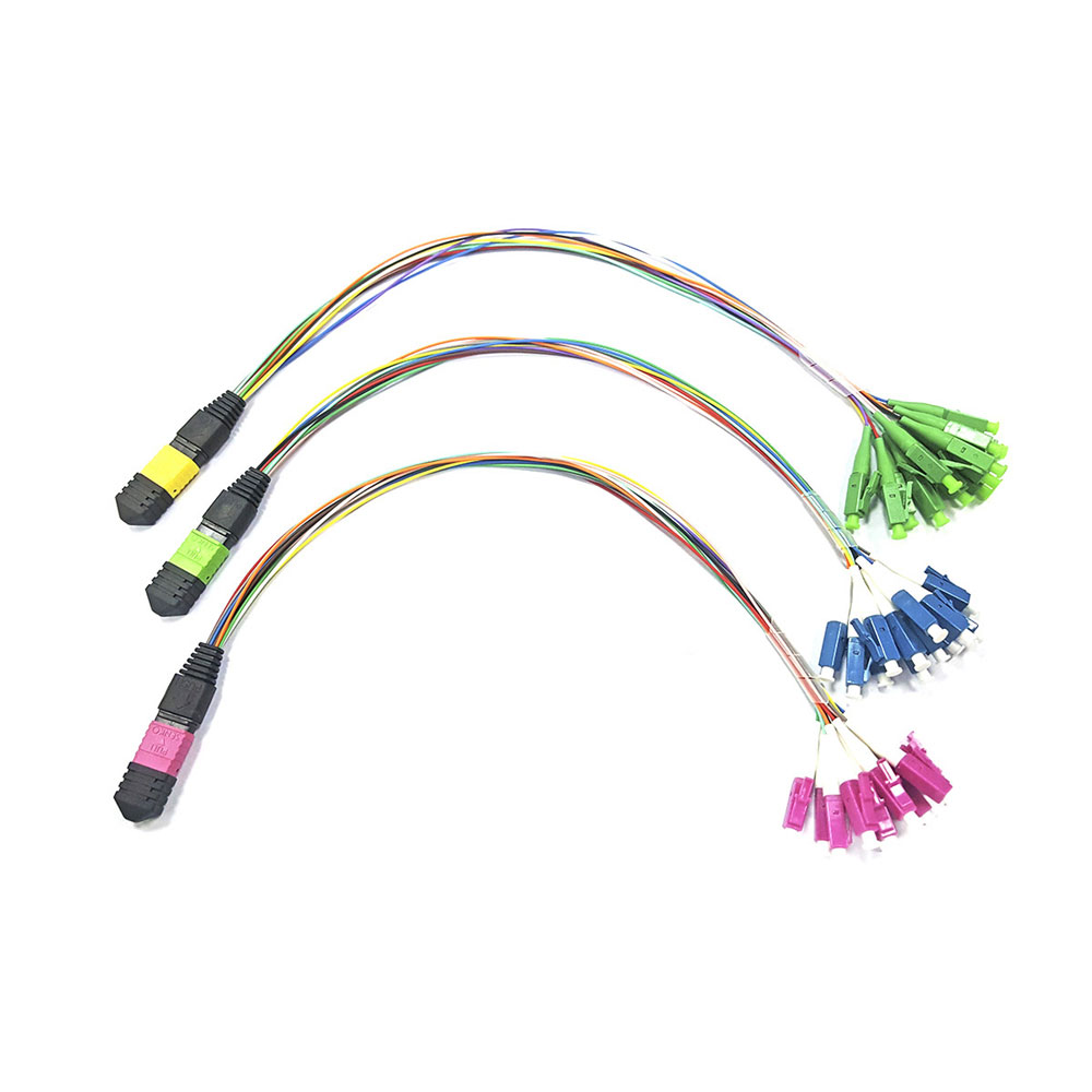 Single Mode 12 Fiber Optical MPO To LC FC SC ST Connector