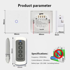 Wireless Remote Socket Accessories Metal 4 Keys Controller Universal Standard