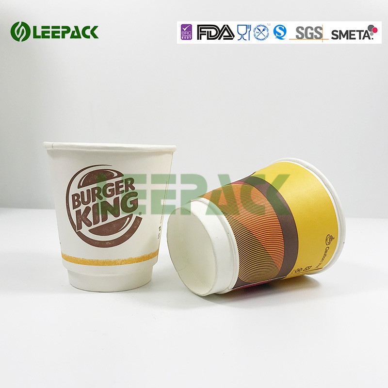 PE lined Insulated Paper Cup , Double Walled Coffee Cups Flexo Printing