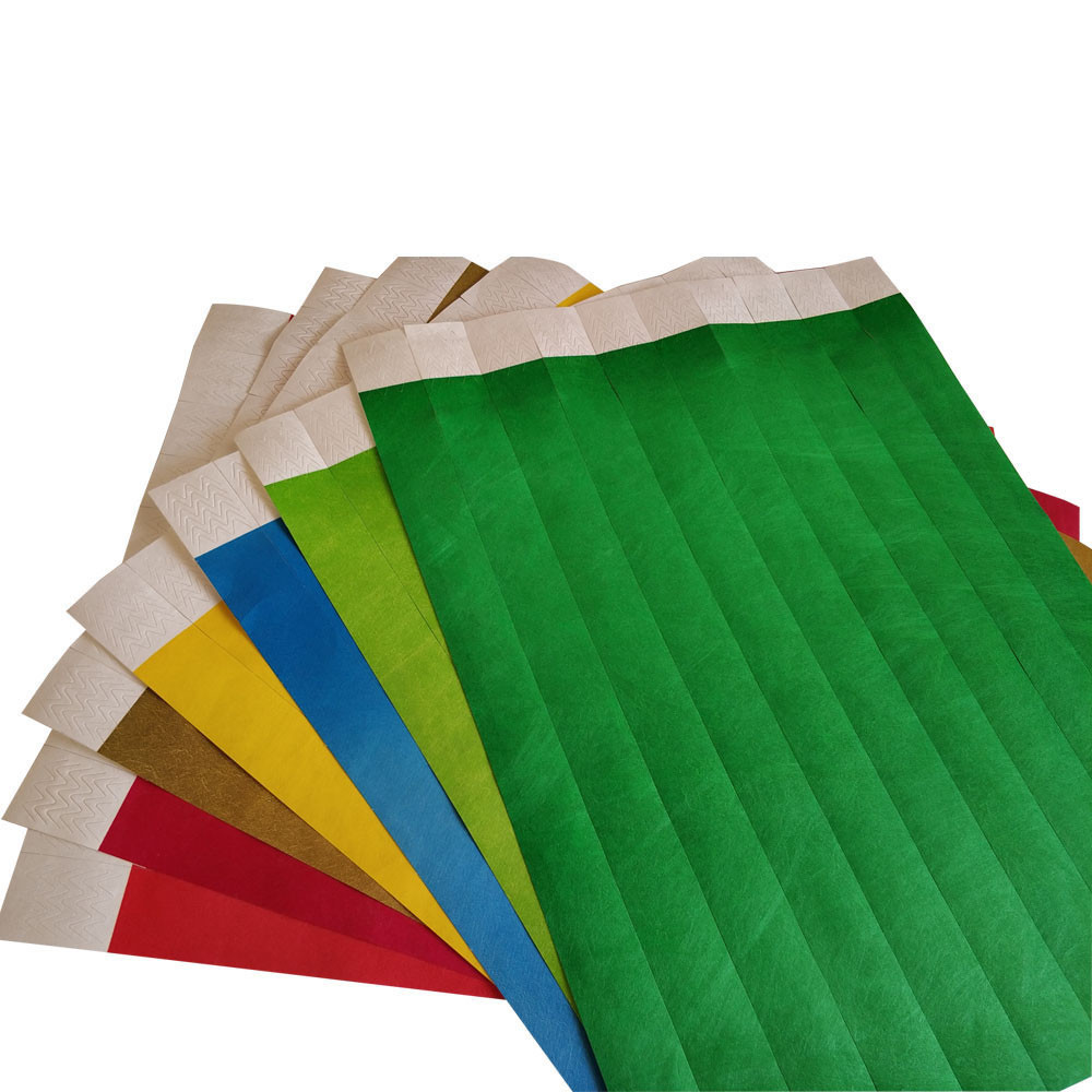 Snap Closure Waterproof and Durable Tyvek Wristbands for Events and Festivals Logo Customized