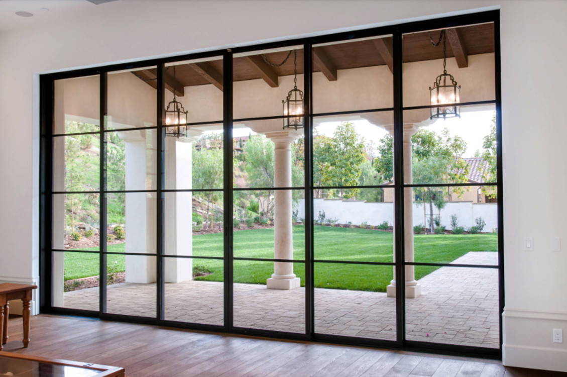 High Strength Aluminum Pocket Sliding Glass Doors Embedded Hidden Door