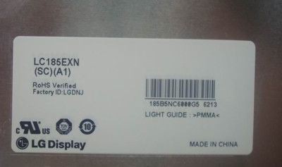 LG 18.5 Inch LCD TV Panel LC185EXN-SCA1 30 Pin 16.7M Color 300cd/m2 Brightness