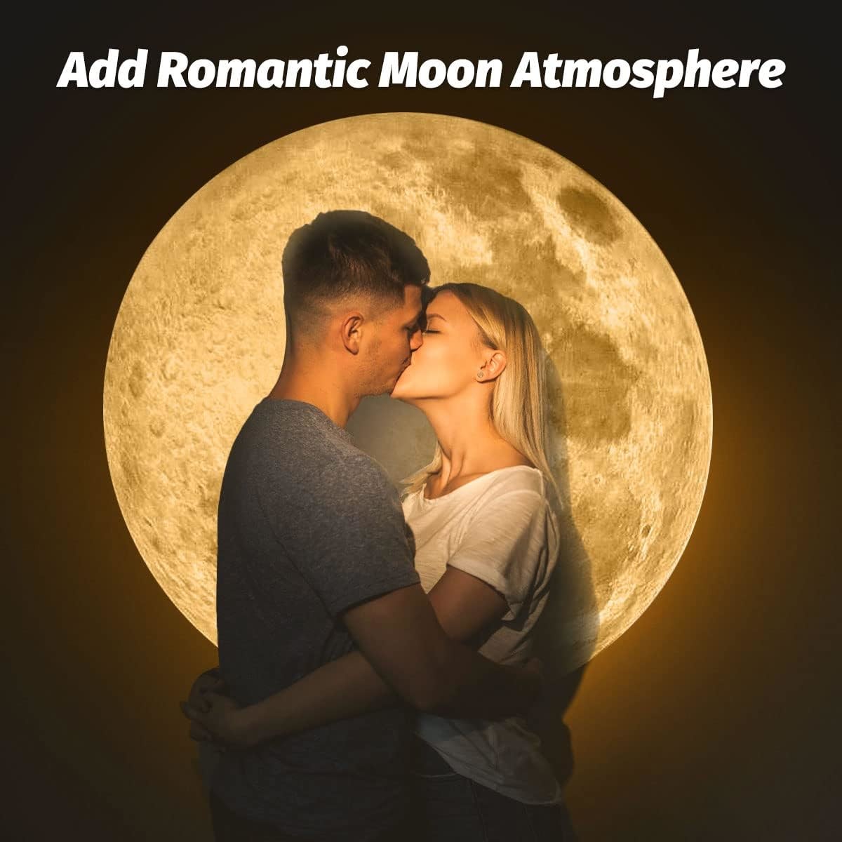 USB Charging Moon Lamp with 3 Lighting Color Angle Bendable Brightness Adjustable Moon Atmosphere Projector night light