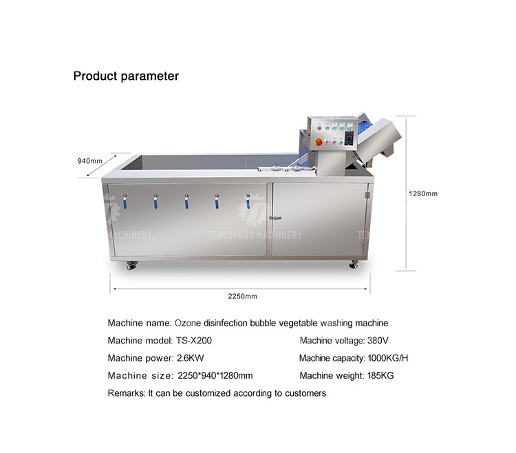 380V Integrating Spinach Washing Machine , Blasting Isolating Potato Cleaning Machine
