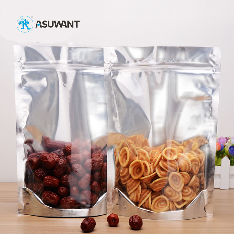 Biodegradable Food Packaging Stand Up Plastic Zipper Bag For Cookie Bags