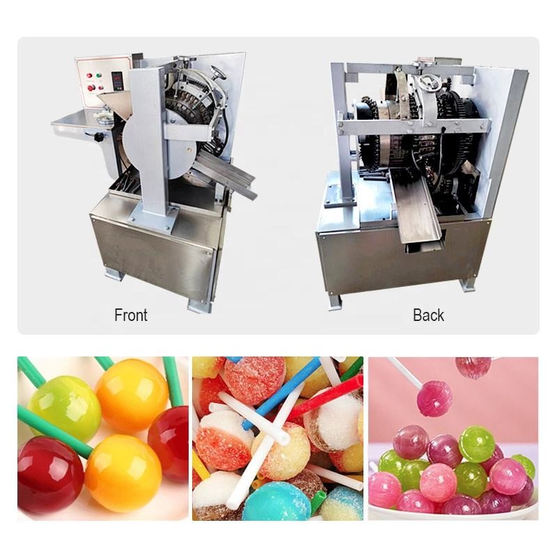 Round Flat Ball Small Stick Lollypop Die Form Production Line Hard Candy Lollipop Make Machine from Home