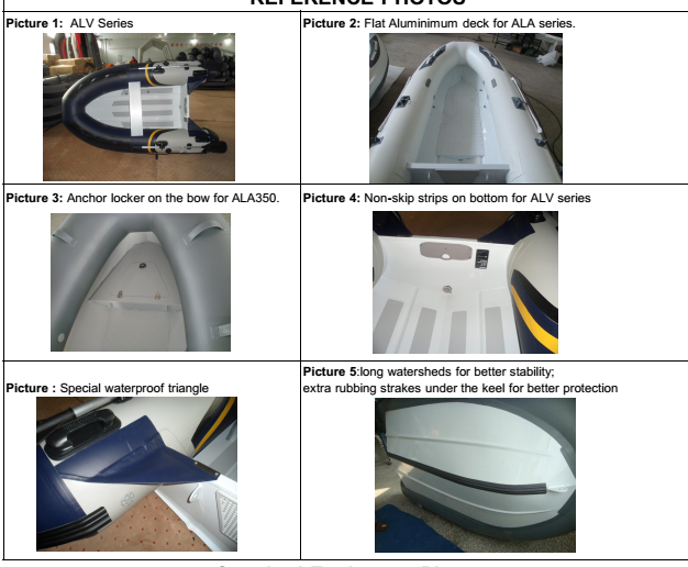 Hypalon Tube Commercial Aluminum Fishing Boats Size Customized Wtih Foot Pump
