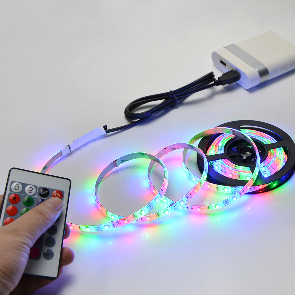 LED Luces Strip Lights USB Infrared Control 5050 SMD Flexible Waterproof 2835 Ribbon Diode TV Desk Background Luz LED RGB Tape