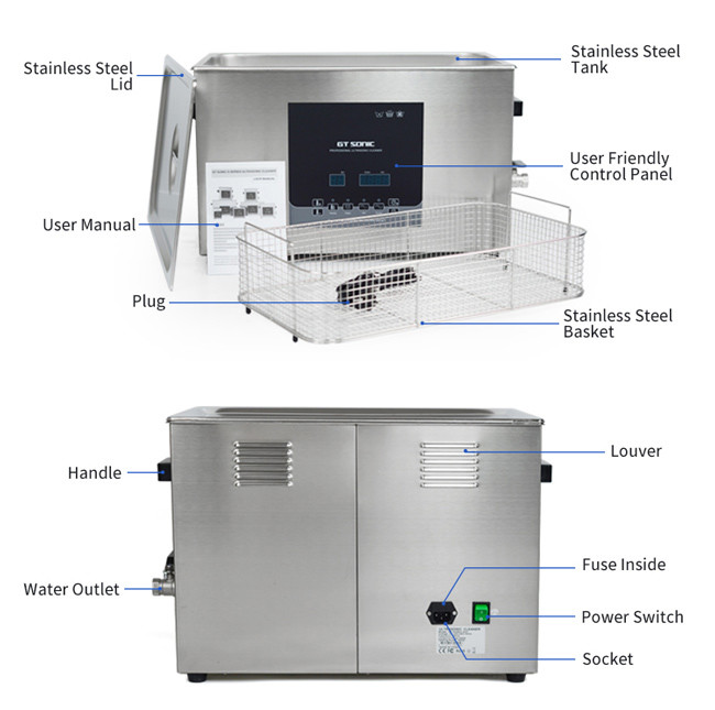 High Efficiency Digital Ultrasonic Cleaner 400W User Friendly LED Display