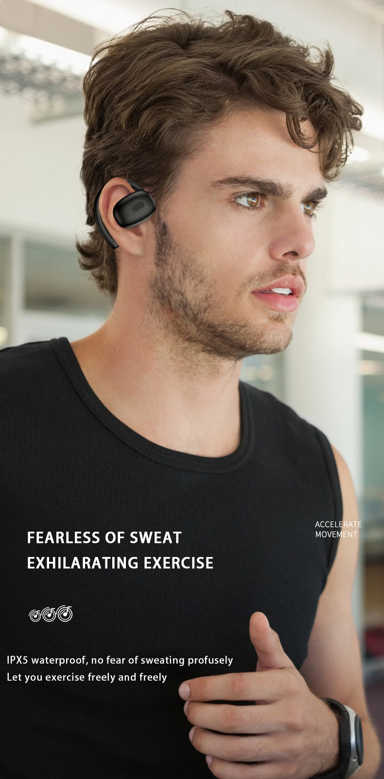 Wireless Stereo Headphones OWS Gaming 5.3 for Mobile Phones Low-Latency Noise Cancelling