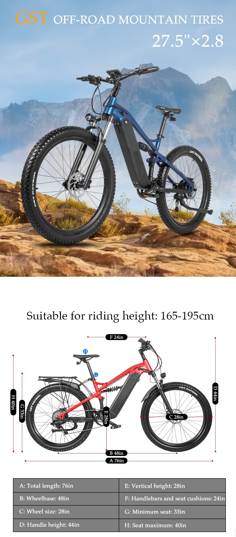 48V 500W Electric Mountain Bike Full Suspension For Commuting And Adventure