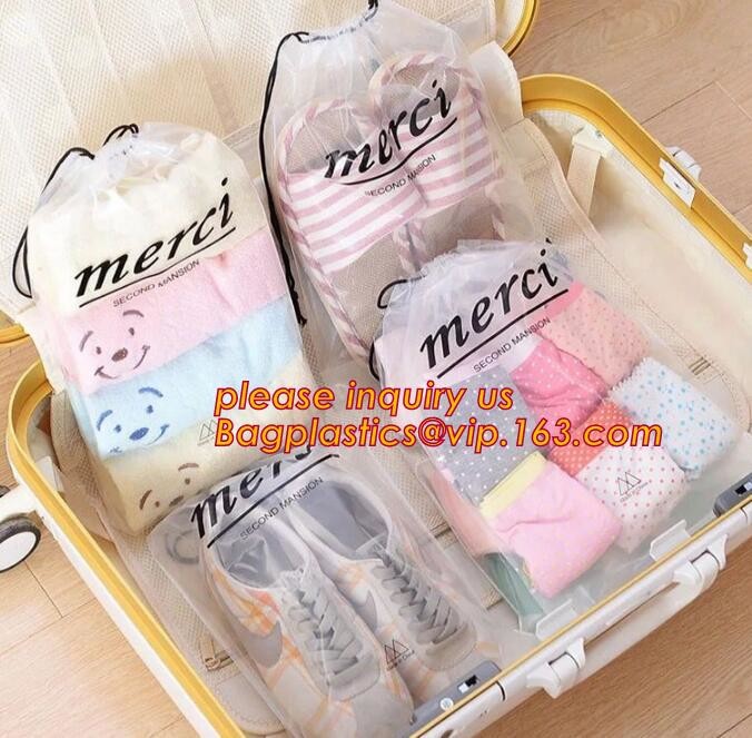 Biodegradable Environment friendly LDPE Plastic bags with DRAWSTRING closure bags, backpack, drawtape bag, essentials