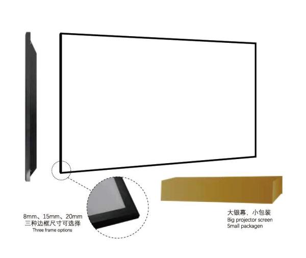 Ultra Narrow Outdoor Theater Screens Projectorscreens Aviation Grade 100-120