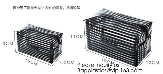 Clear Zipper Pouch with Strap Makeup Bag PVC Cosmetic Pouch,Printing Clear Zip lockk Cosmetic PVC Pouch, bagease, bagplast