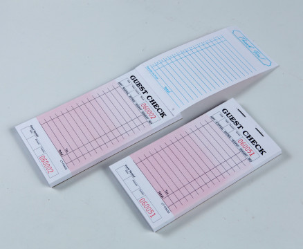 Single part red color board paper Custom Guest Check Paper With Perforated