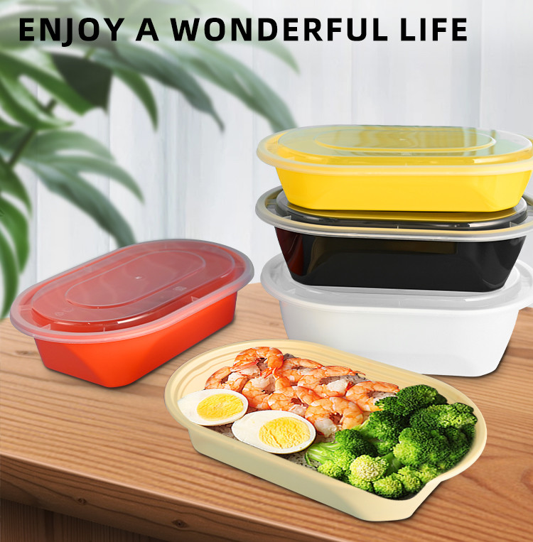 UV Coating Disposable Plastic Food Containers Microwave And Freezer Safe Box