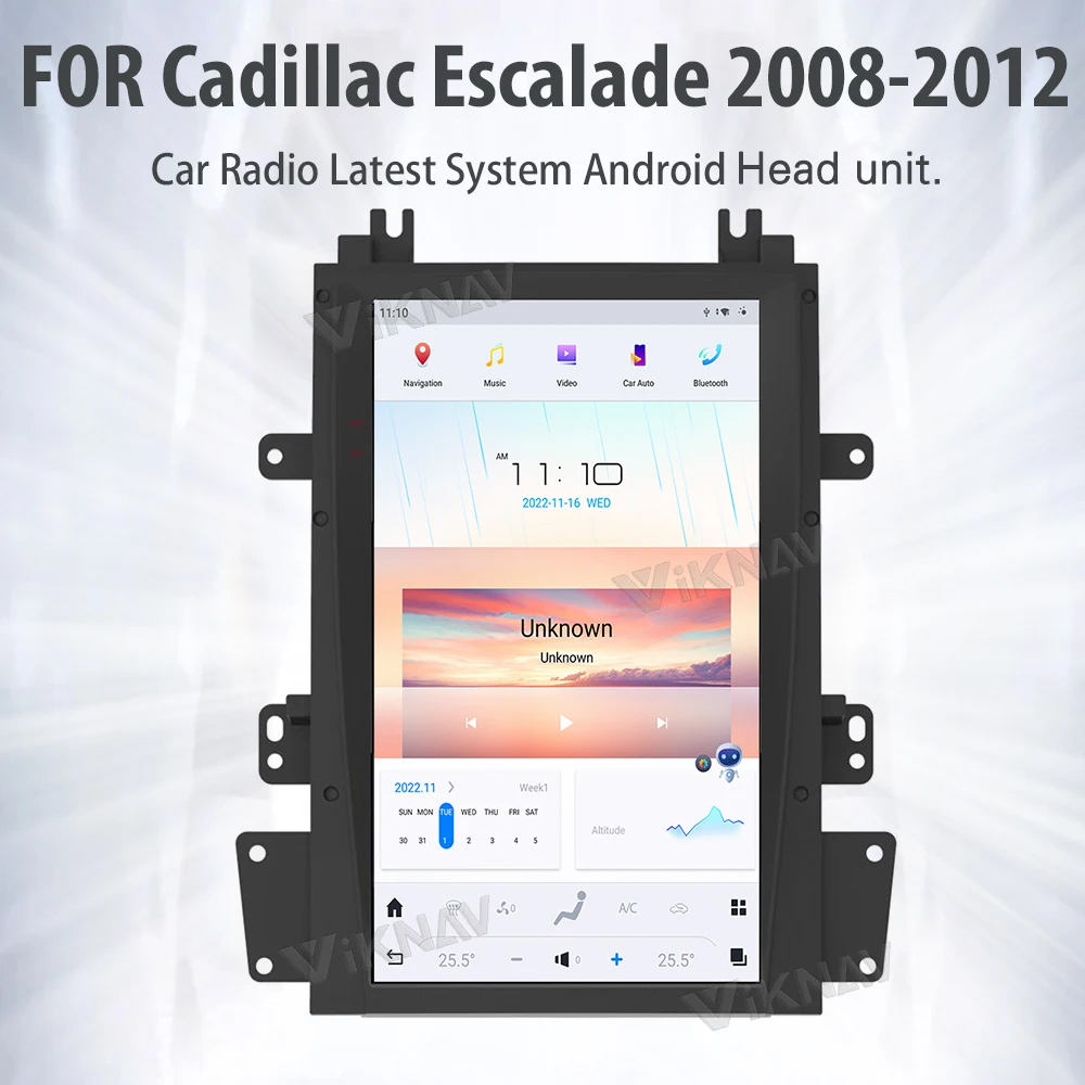 Touch Screen GPS Navigation Cadillac Escalade Radio Replacement 2008-2012 Wireless Carplay