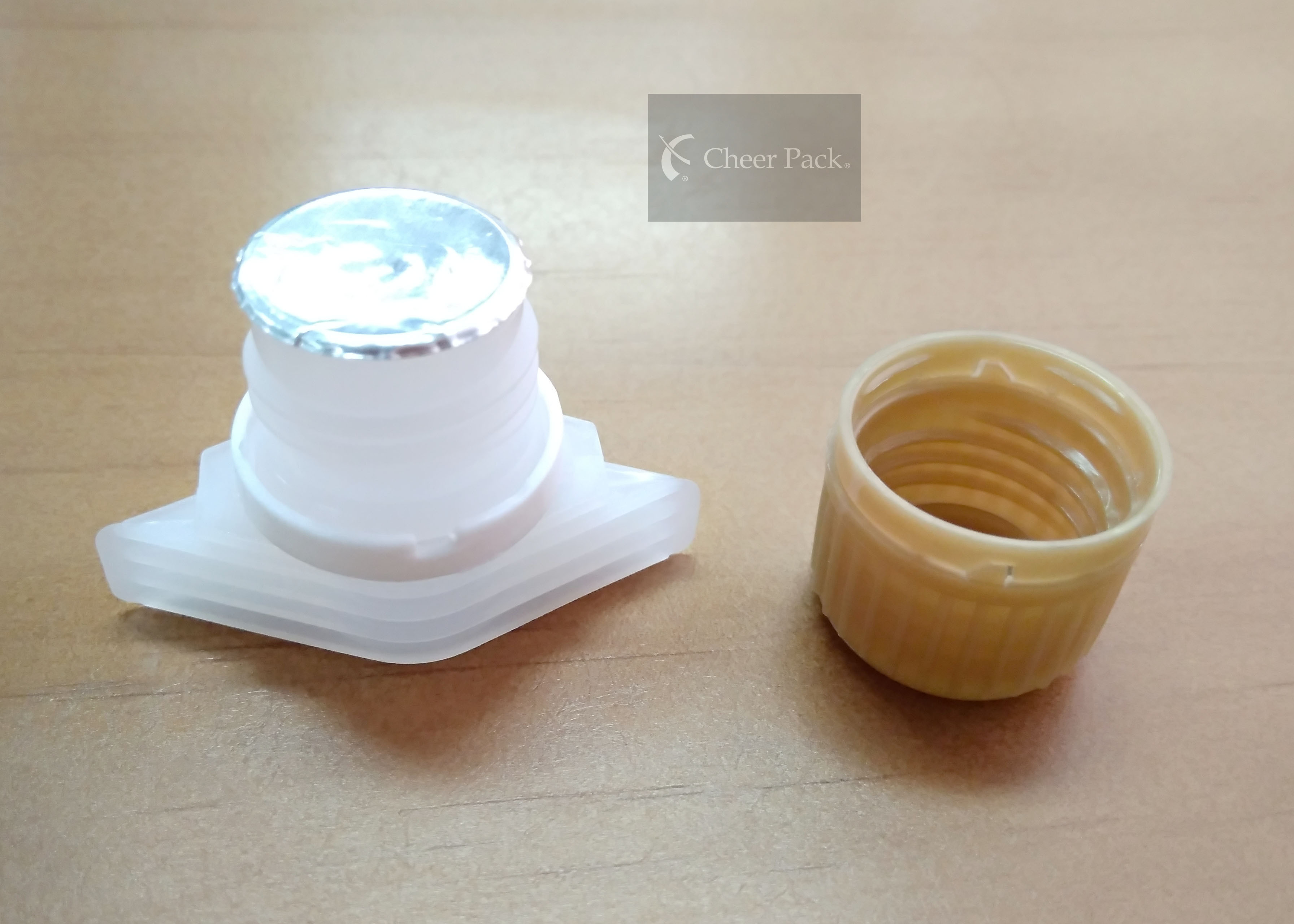 White Food Grade Twist Spout Cap For Plastic Bag , 52mm Heat Seal Size