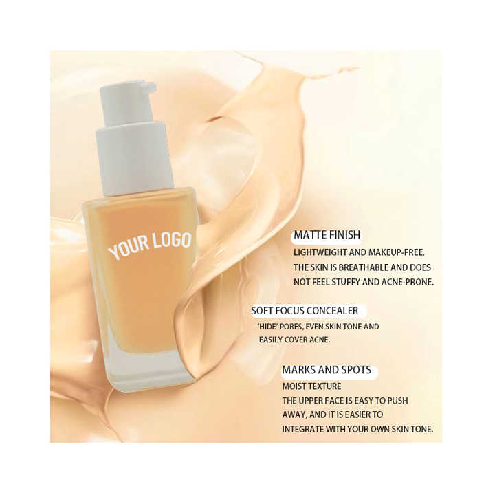 Long Lasting Natural Face Makeup Concealer Liquid Private Label Foundation Matte Waterproof Foundation Solution for Oily Skin