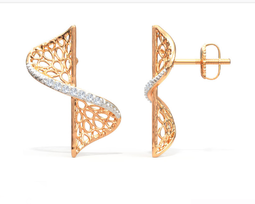 2024 Earring Set with Pave Setting Technology and Cubic Zirconia Swerve Twist Studs