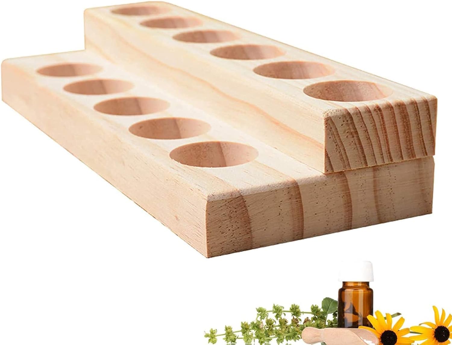 Wholesale Wooden Presentation Display Rack Stand Holder for Essential Oils Home Decoration Hanging Storage Organizer