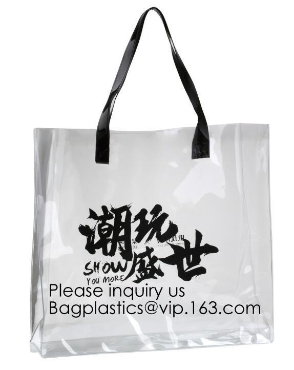 Stadium Approved Environmentally New Clear Tote PVC Shoulder Transparent Shopping Bag,Recycled Clear Pvc Shopping Tote B
