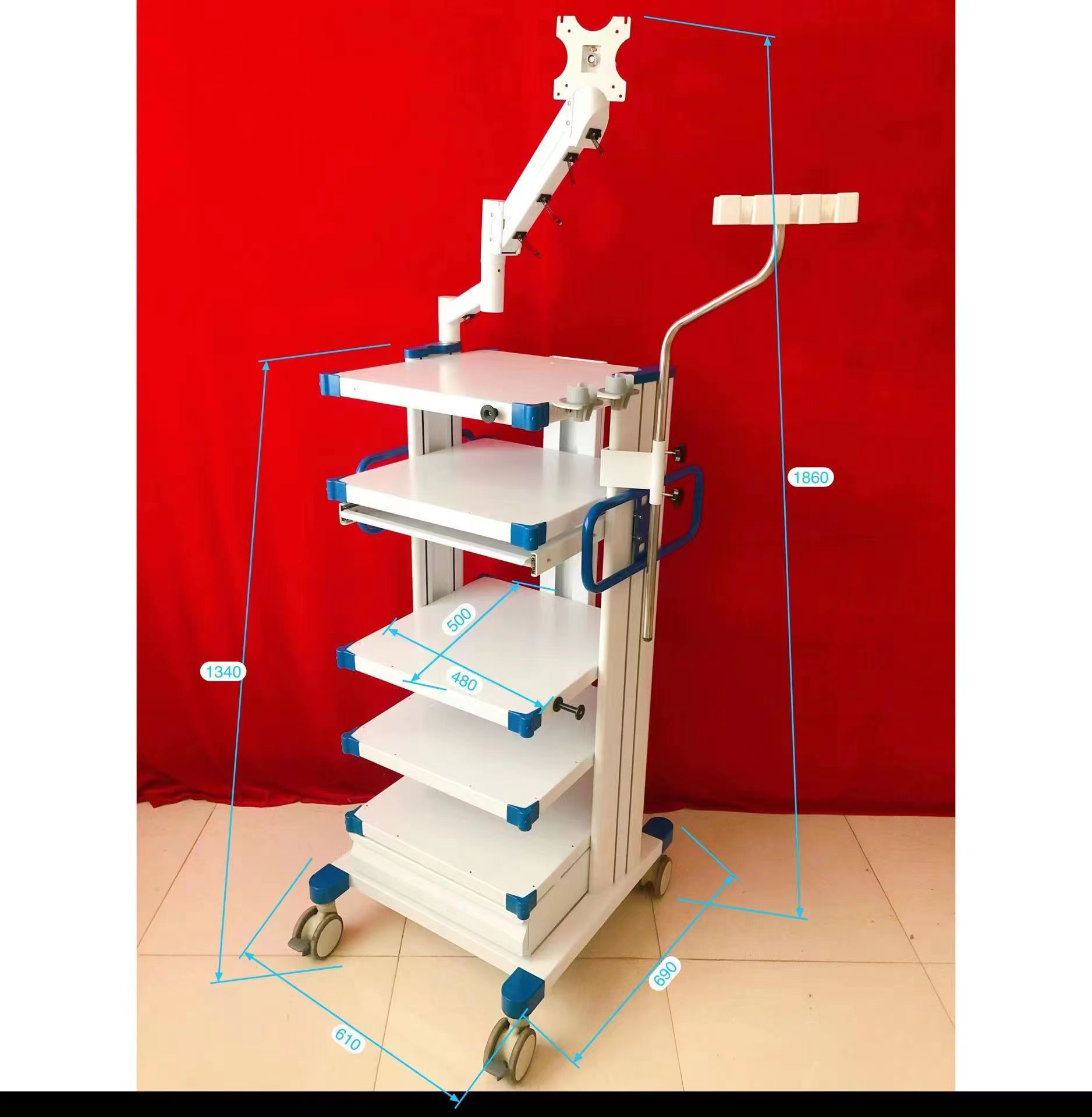 OEM Flexible And Rigid Endoscope Tower Cart For Hospital Use