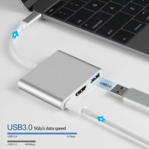 USB C to Adapter USB C Hub Multiport Adapter 3 in 1 Hub with USB 3.0,4k and PD