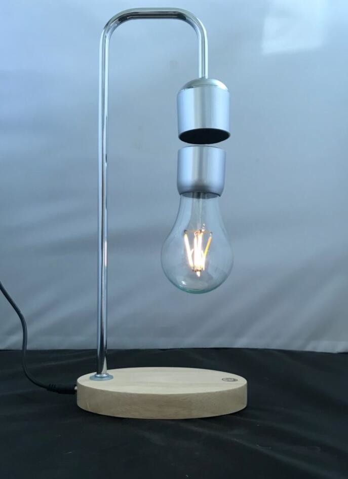 wooden base magnetic levitation floating pop led lamp light bulb for decor home