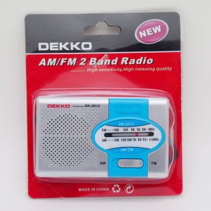 Two AA Batteries Powered Pocket AM FM Radio with Built-In Antenna and High