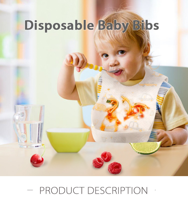 Baby Paper Aprons NonWoven Disposable Paper Bibs WaterProof