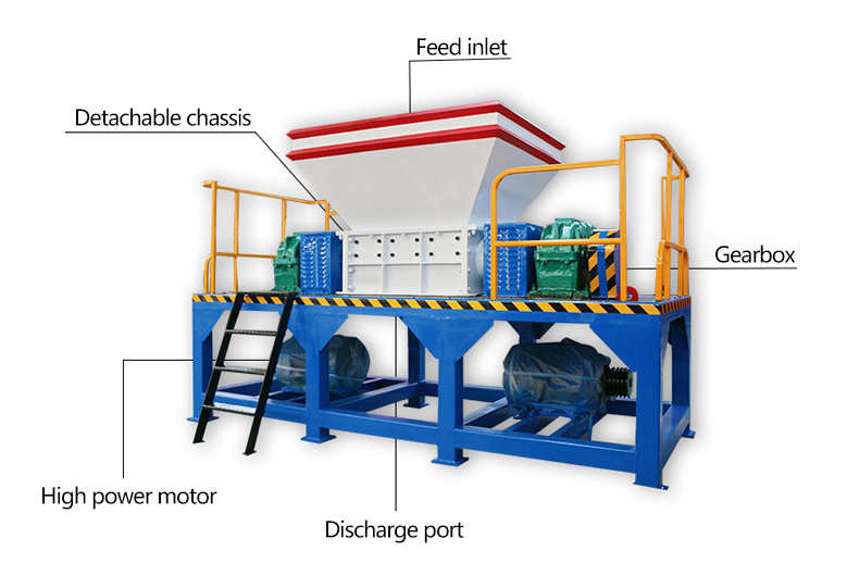 Plastic Shredder Appliance Metal Wood Double Shaft Shredder Machine