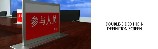 Digital Signage Ultra Wide Electronic Table Nameplate Double Sided Conference Table For Meeting Room Name Label