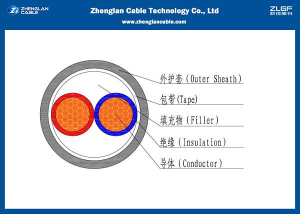 0.6/1KV Low Voltage 2 cores Power Cable (Unarmoured) , PVC Insulated Cable （CU