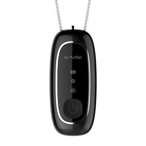 Mini Portable Wearable battery powered Air Purifier Necklace ionizer Negative