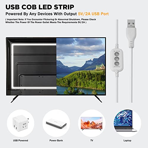 4.92ft/1.5m LED Strip Light Remote Control Heat Resistant Waterproof Micro Flexible White