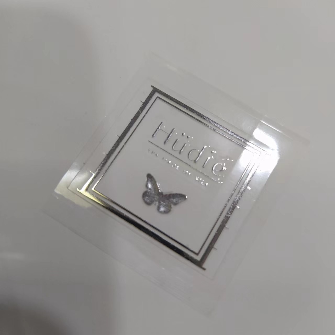 Custom Mini Transparent PET Bottle Sticker Foil Stamping For Essential Oil Ampoule