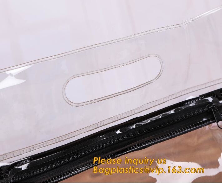 Plastic Bag OEM Custom PVC Loop Handle Image Printed Plastic Shopping Bag,Promotional Clear Waterproof Plastic Cosmetic