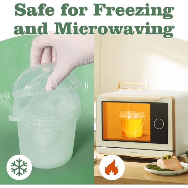 Quality Disposable PP Clear Party Mick Tea Bucket 1000ml Plastic Cup With Handle And Lid For Juice Manufacturer Cheap Square Clear Custom Printed Candy Popcorn Cookie Plastic Bucket With Lid for sale