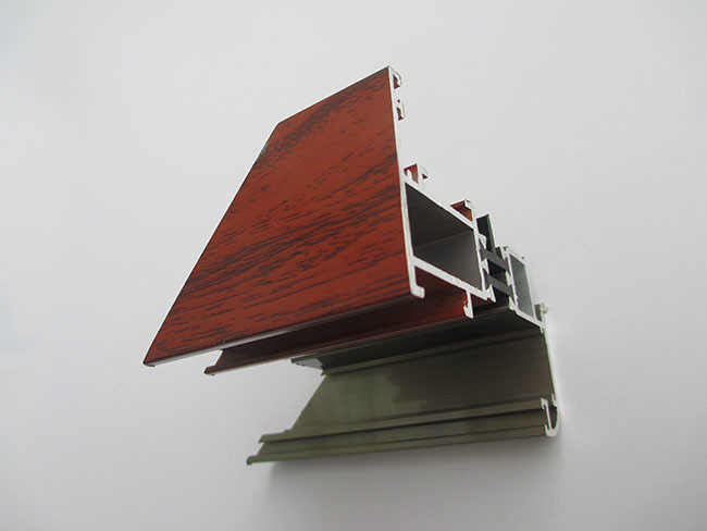 Champagne / Wood Color Window Frame Profile , Aluminium Window Profiles T5 State